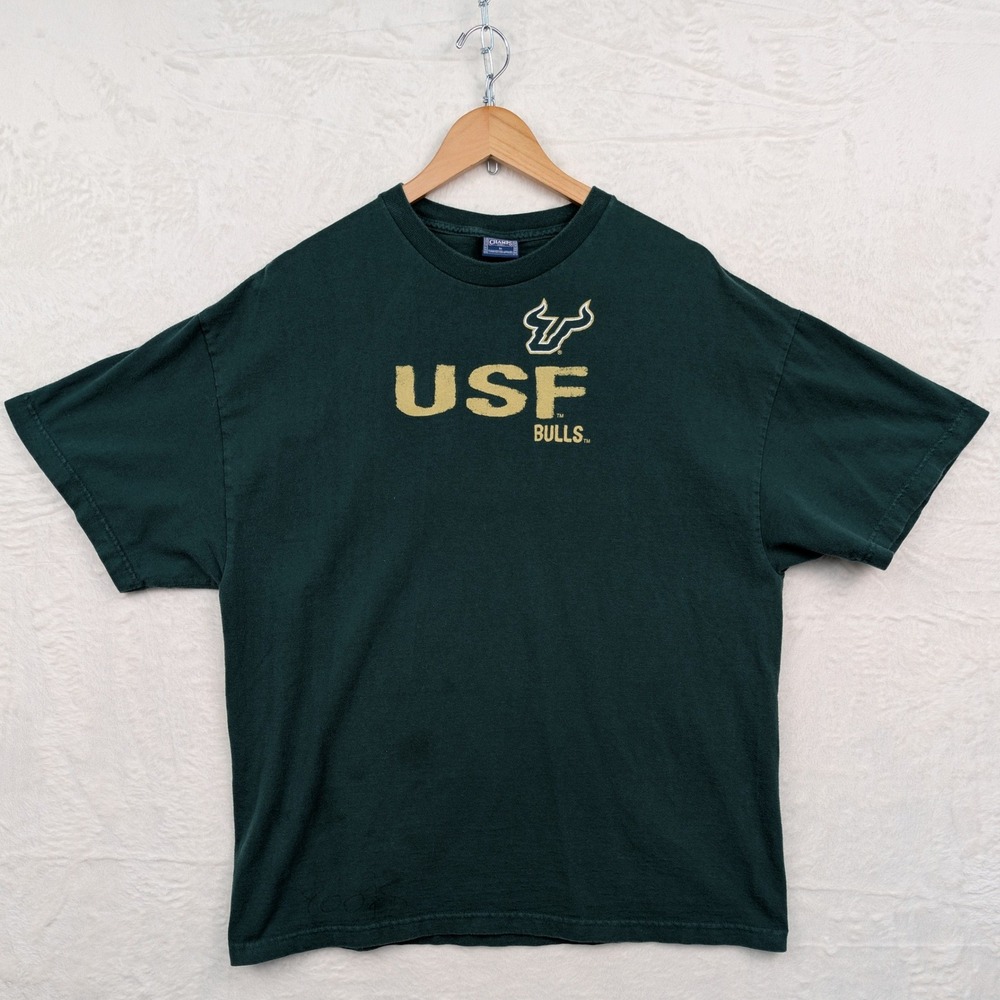 VTG University of South Florida Shirt Men's XL Green USF Bulls Champs Sports Y2K